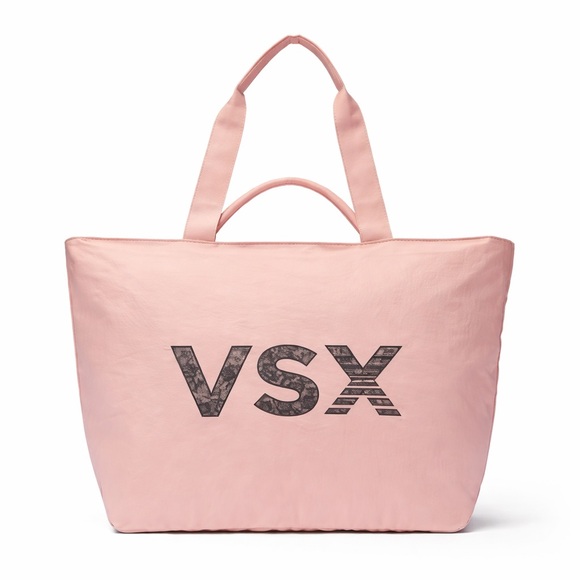 Victoria’s Secret VSX Tote Bag Pink Large Gym Travel Carryall NWT Logo Bag - Picture 2 of 11